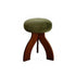 Contemporary Creative Round Lambswool Solid Wood Vanity Stool 3-Leg For Bedroom