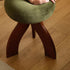 Contemporary Creative Round Lambswool Solid Wood Vanity Stool 3-Leg For Bedroom