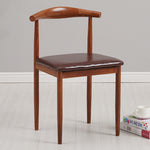 Modern Minimalist Square Leather Carbon Steel Dining Chair Backrest For Dining Room