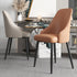 Modern Luxury Trapezoidal Back Leather Carbon Steel Dining Chair Backrest For Dining Room