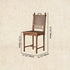 Traditional Vintage Square Solid Wood Rattan Dining Chair Backrest For Dining Room