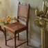 Traditional Vintage Square Solid Wood Rattan Dining Chair Backrest For Dining Room