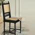 Traditional Vintage Square Solid Wood Rattan Dining Chair Backrest For Dining Room