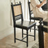 Traditional Vintage Square Solid Wood Rattan Dining Chair Backrest For Dining Room