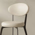 Modern Minimalist Round Cushion Microfiber Leather Carbon Steel Dining Chair Backrest For Dining Room