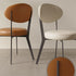 Modern Minimalist Round Cushion Microfiber Leather Carbon Steel Dining Chair Backrest For Dining Room