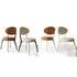 Modern Minimalist Round Cushion Microfiber Leather Carbon Steel Dining Chair Backrest For Dining Room