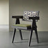 Traditional Vintage Square Solid Leather Dining Chair Backrest Armrest For Living Room