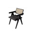 Traditional Vintage Square Solid Leather Dining Chair Backrest Armrest For Living Room