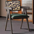 Traditional Vintage Square Solid Leather Dining Chair Backrest Armrest For Living Room