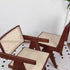 Traditional Vintage Square Solid Leather Dining Chair Backrest Armrest For Living Room