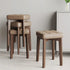 Modern Minimalist Square Solid Wood Leathaire Vanity Stool 4-Leg For Bedroom