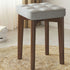 Modern Minimalist Square Solid Wood Leathaire Vanity Stool 4-Leg For Bedroom