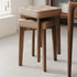 Modern Minimalist Square Solid Wood Leathaire Vanity Stool 4-Leg For Bedroom