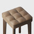 Modern Minimalist Square Solid Wood Leathaire Vanity Stool 4-Leg For Bedroom