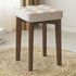 Modern Minimalist Square Solid Wood Leathaire Vanity Stool 4-Leg For Bedroom