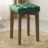 Modern Minimalist Square Solid Wood Leathaire Vanity Stool 4-Leg For Bedroom