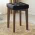 Modern Minimalist Square Solid Wood Leathaire Vanity Stool 4-Leg For Bedroom