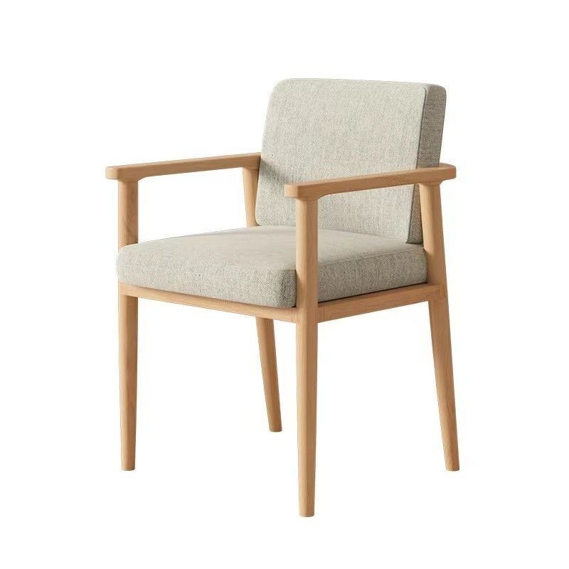 Modern Luxury Square Cushion Solid Wood High Resilience Sponge Dining Chair Backrest Armrest For Dining Room