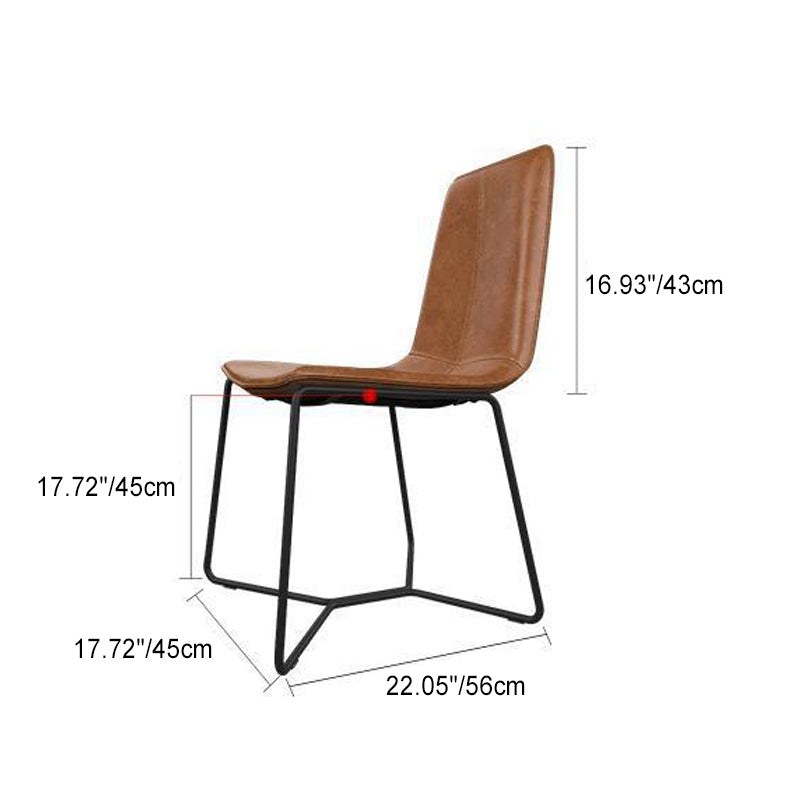 Contemporary Scandinavian Square Leather Carbon Steel Dining Chair Backrest For Dining Room