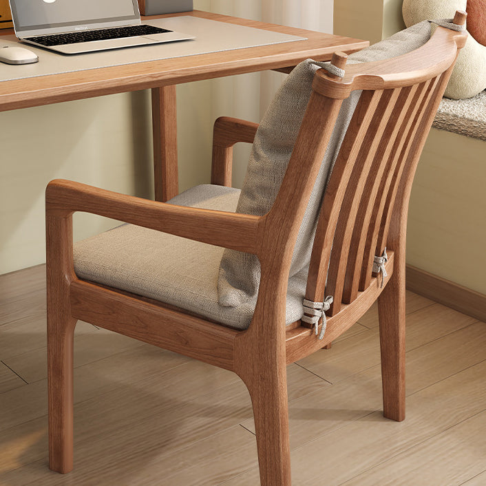 Contemporary Scandinavian Square Solid Wood Cotton Dining Chair Backrest Armrest For Dining Room