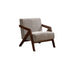 Traditional Vintage Rectangular Rubberwood Lambswool Jacquard Sponge Cotton and Linen Single Person Accent Chair Backrest Armrest For Living Room