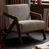 Traditional Vintage Rectangular Rubberwood Lambswool Jacquard Sponge Cotton and Linen Single Person Accent Chair Backrest Armrest For Living Room