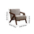 Traditional Vintage Rectangular Rubberwood Lambswool Jacquard Sponge Cotton and Linen Single Person Accent Chair Backrest Armrest For Living Room