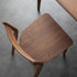 Modern Minimalist Square Bent Upholstered Cushion Walnut Wood Dining Chair Backrest Armless For Dining Room