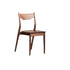 Modern Minimalist Square Bent Upholstered Cushion Walnut Wood Dining Chair Backrest Armless For Dining Room