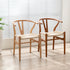 Contemporary Scandinavian Curved Square Y Shape Braided Solid Wood Dining Chair Backrest Arm For Dining Room