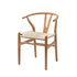 Contemporary Scandinavian Curved Square Y Shape Braided Solid Wood Dining Chair Backrest Arm For Dining Room