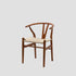 Contemporary Scandinavian Curved Square Y Shape Braided Solid Wood Dining Chair Backrest Arm For Dining Room