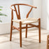 Contemporary Scandinavian Curved Square Y Shape Braided Solid Wood Dining Chair Backrest Arm For Dining Room