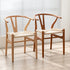 Contemporary Scandinavian Curved Square Y Shape Braided Solid Wood Dining Chair Backrest Arm For Dining Room