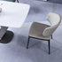 Modern Luxury Curved Square Leather Carbon Steel Dining Chair Backrest Armless For Dining Room