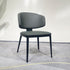 Modern Luxury Curved Square Leather Carbon Steel Dining Chair Backrest Armless For Dining Room