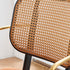 Modern Luxury Square Cutout Leather Bamboo Rattan Metal Dining Chair Backrest For Dining Room