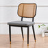 Modern Luxury Square Cutout Leather Bamboo Rattan Metal Dining Chair Backrest For Dining Room