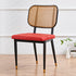 Modern Luxury Square Cutout Leather Bamboo Rattan Metal Dining Chair Backrest For Dining Room