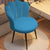 Contemporary Scandinavian Velvet Iron Sponge Latex Round Shell Vanity Stool Backrest For Bedroom