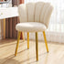 Contemporary Scandinavian Velvet Iron Sponge Latex Round Shell Vanity Stool Backrest For Bedroom