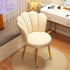 Contemporary Scandinavian Velvet Iron Sponge Latex Round Shell Vanity Stool Backrest For Bedroom