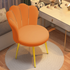 Contemporary Scandinavian Velvet Iron Sponge Latex Round Shell Vanity Stool Backrest For Bedroom