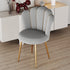 Contemporary Scandinavian Velvet Iron Sponge Latex Round Shell Vanity Stool Backrest For Bedroom