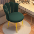 Contemporary Scandinavian Velvet Iron Sponge Latex Round Shell Vanity Stool Backrest For Bedroom