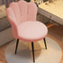 Contemporary Scandinavian Velvet Iron Sponge Latex Round Shell Vanity Stool Backrest For Bedroom