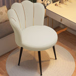 Contemporary Scandinavian Velvet Iron Sponge Latex Round Shell Vanity Stool Backrest For Bedroom