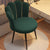 Contemporary Scandinavian Velvet Iron Sponge Latex Round Shell Vanity Stool Backrest For Bedroom