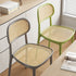 Contemporary Retro Weaving PP Sponge Square Dining Chair Backrest For Dining Room